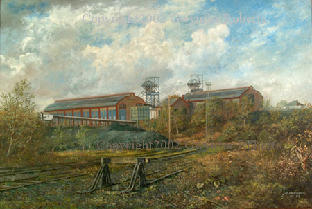 Painting of Britannia Colliery in Pengam