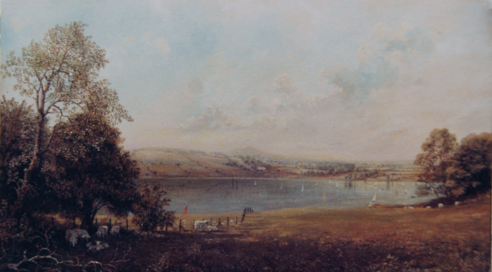 painting of LLandegfedd reservoir, Pontypool