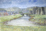 Painting of Caerphilly town and castle moat-added 7 Sept '25