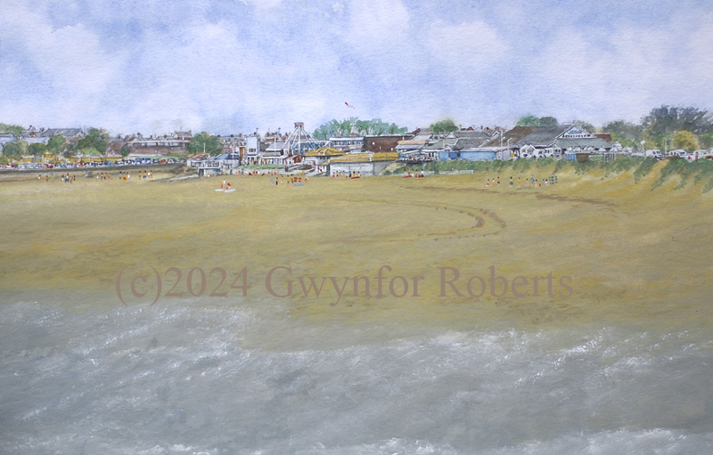 Watercolour painting of Sandy Bay, Porthcawl